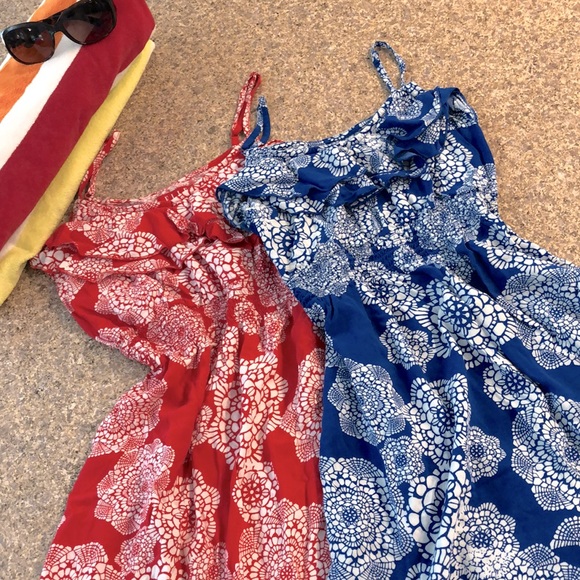 Elle Dresses & Skirts - Elle Dresses Red Blue White Wore as Swim Cover Ups